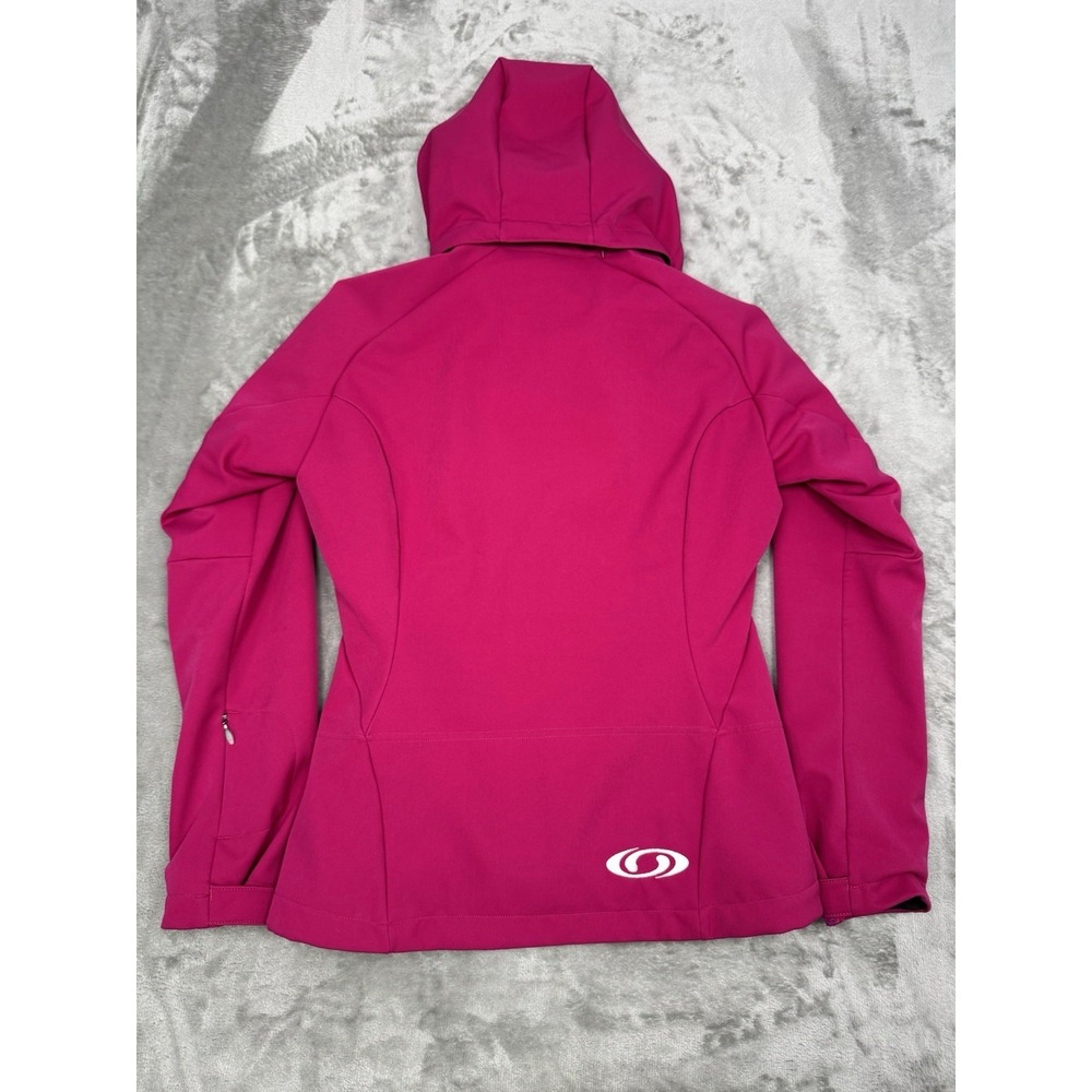 Salomon 2pc Soft Shell Jacket Set Womens Small S Pink White Hooded Coat Wind Ski - Picture 4 of 16